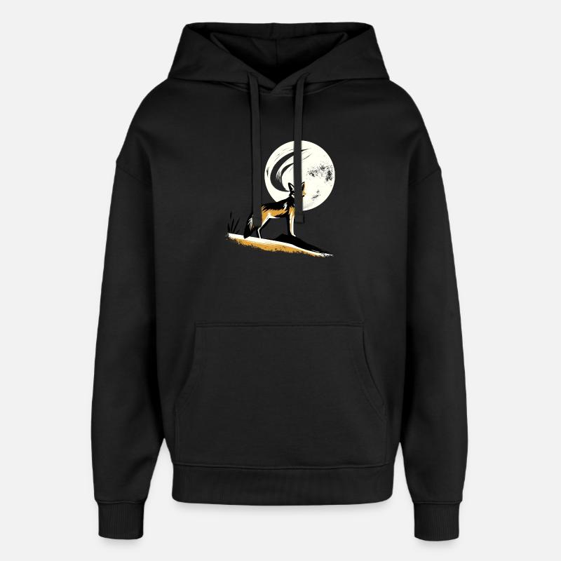 Chacal au clair de lune - Sweat à capuche unisexe Stanley/Stella Oversized - noir