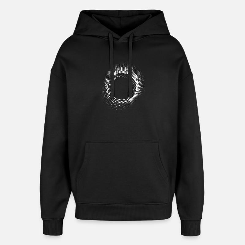 Spirale en points concentriques - Sweat à capuche unisexe Stanley/Stella Oversized - noir