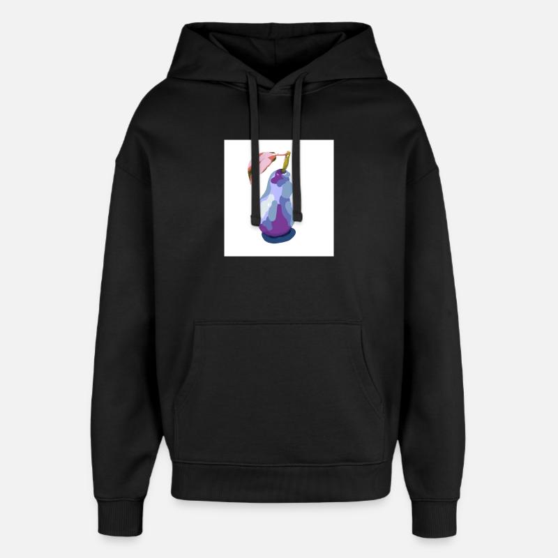 Poire en pastels abstrait - Sweat à capuche unisexe Stanley/Stella Oversized - noir