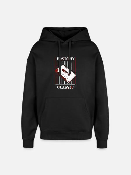 Geschichte & Klassiker: Retro-Kassette - Oversized Unisex Hoodie von Stanley/Stella - Schwarz