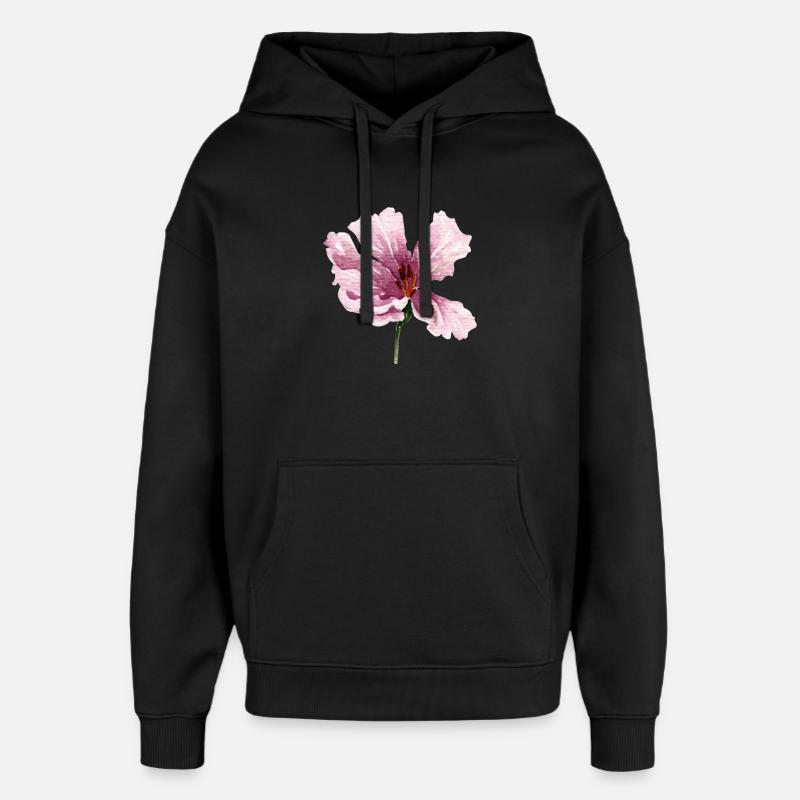 fleur - Sweat à capuche unisexe Stanley/Stella Oversized - noir