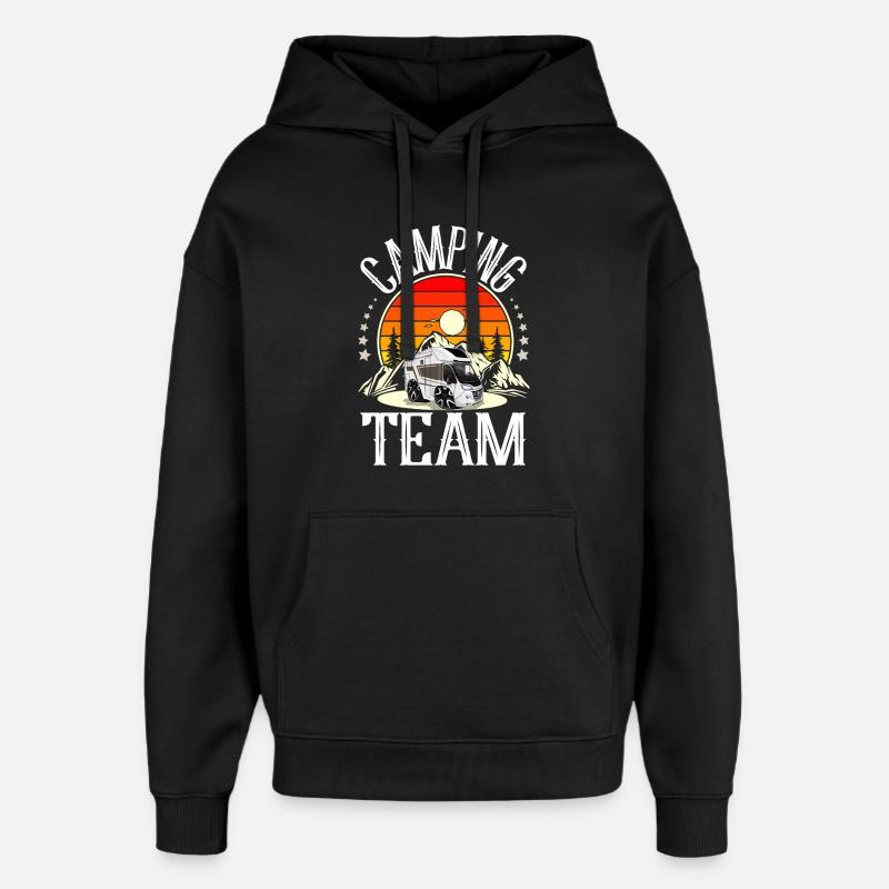Équipe de camping - Sweat à capuche unisexe Stanley/Stella Oversized - noir