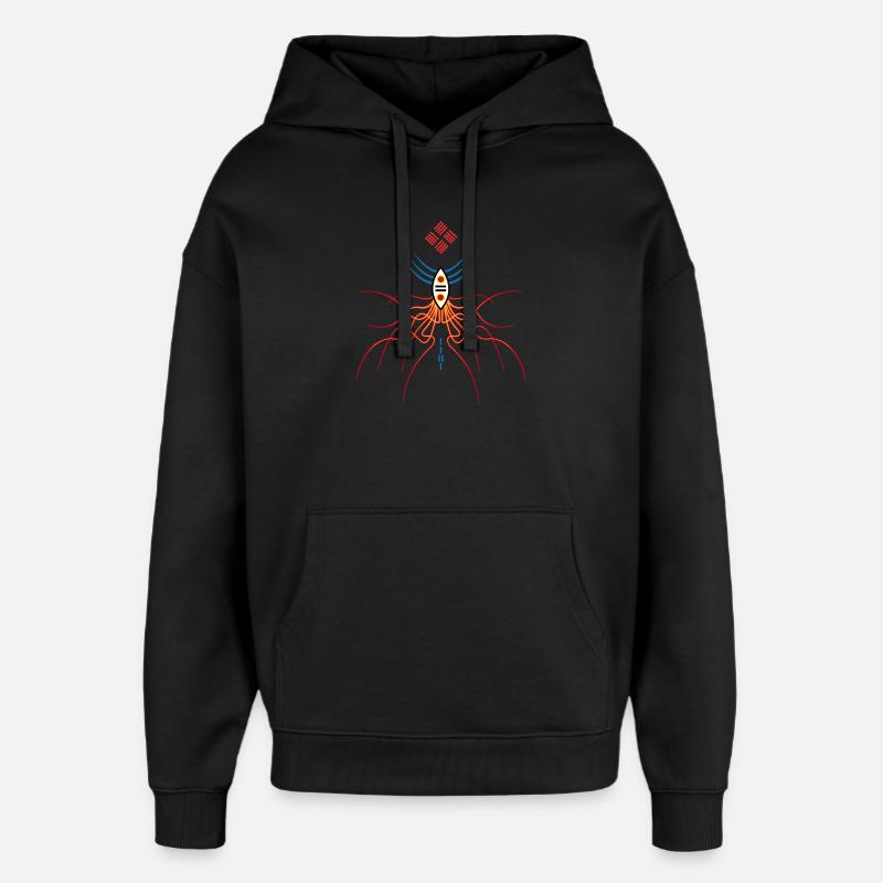 Masque afrofuturiste aux Racines Cosmiques - Sweat à capuche unisexe Stanley/Stella Oversized - noir
