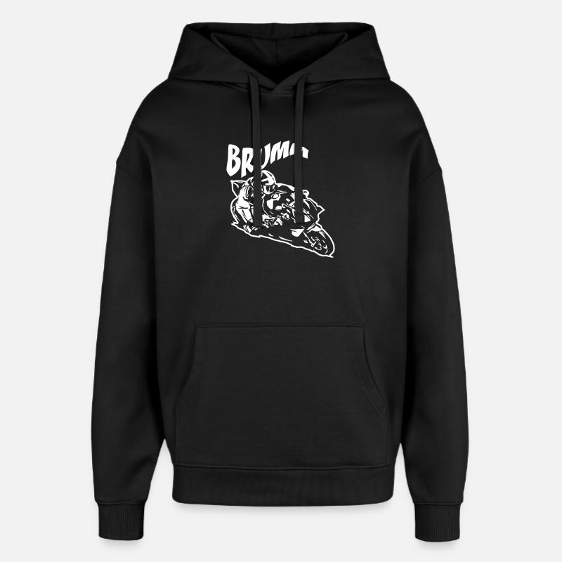 Brumm Biker Blanc - Sweat à capuche unisexe Stanley/Stella Oversized - noir