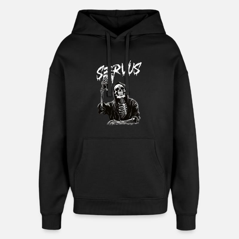 Sensenmann mit Bier - Oversized Unisex Hoodie von Stanley/Stella - Schwarz