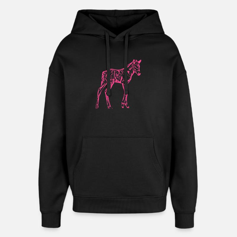 Pferd rosa pink - Oversized Unisex Hoodie von Stanley/Stella - Schwarz