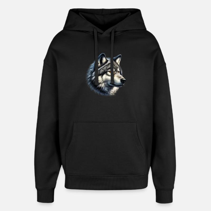 Wolf - Oversized Unisex Hoodie by Stanley/Stella - black