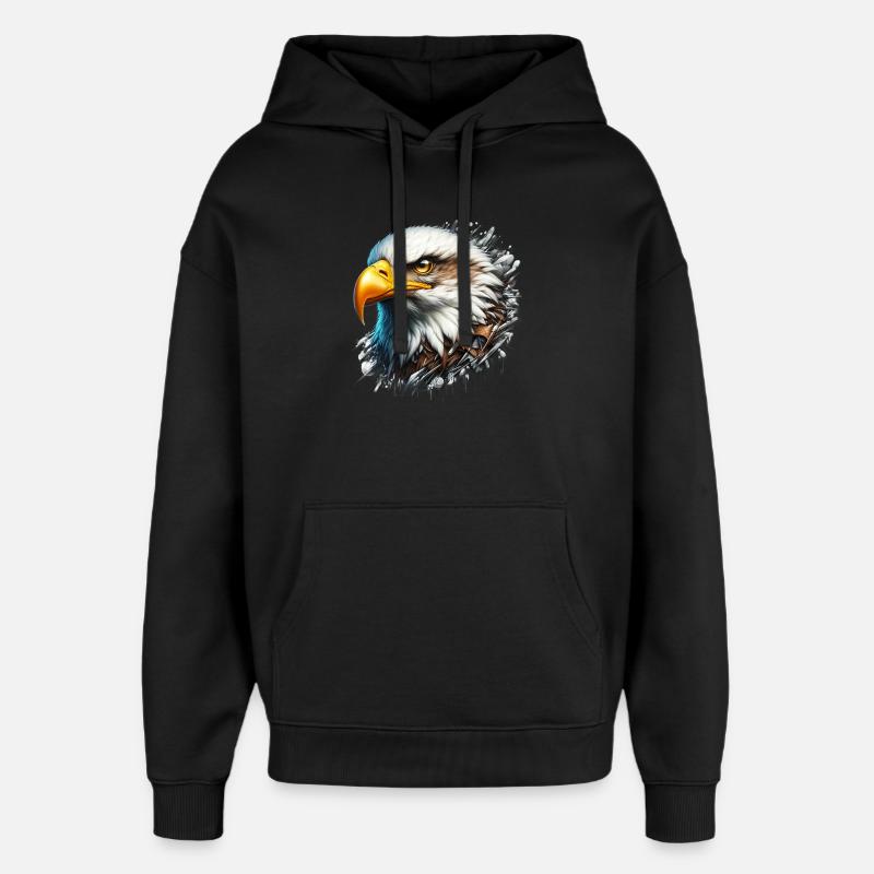 Eagle - Oversized Unisex Hoodie by Stanley/Stella - black