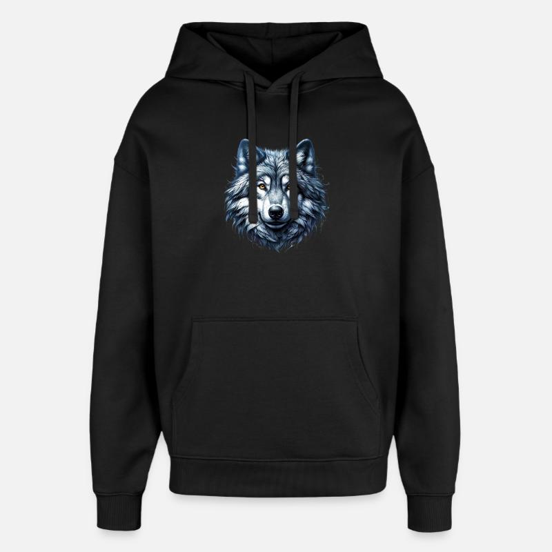 Loup - Sweat à capuche unisexe Stanley/Stella Oversized - noir
