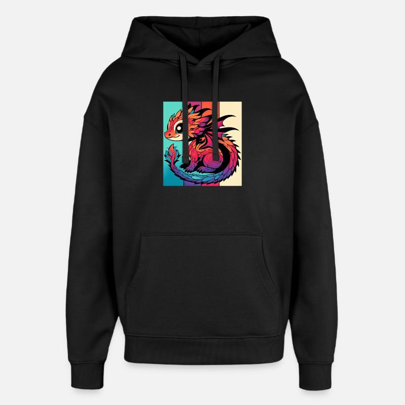Dragon - Sweat à capuche unisexe Stanley/Stella Oversized - noir