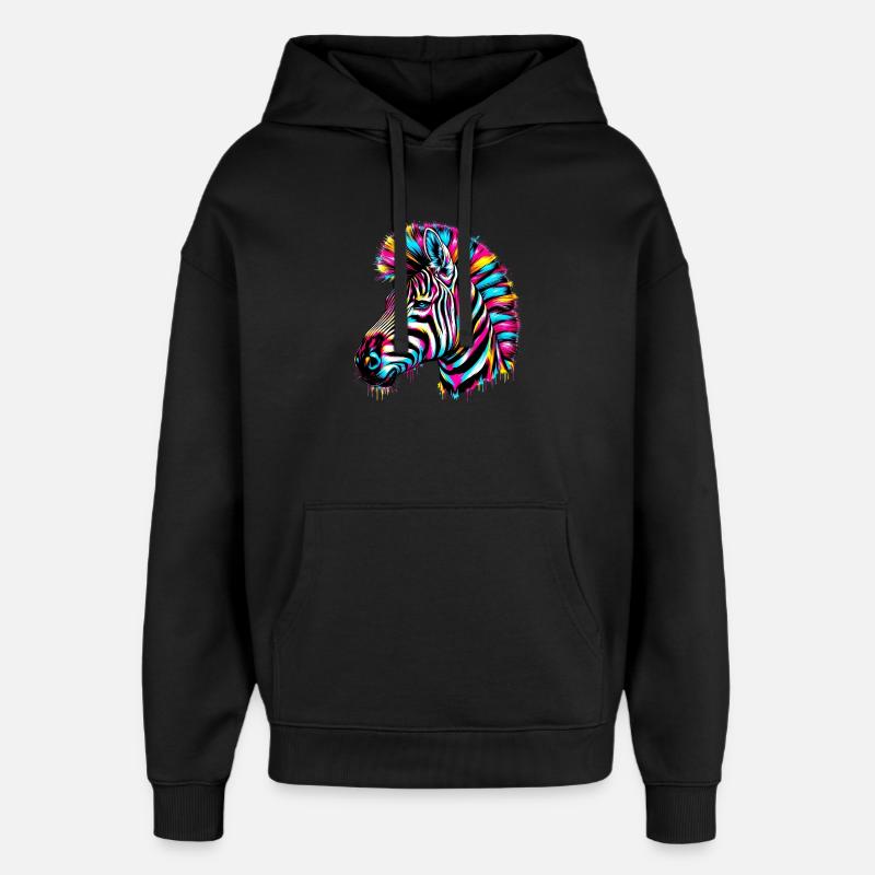 Zebra - Oversized Unisex Hoodie von Stanley/Stella - Schwarz