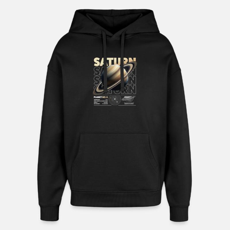 Détails de la Saturne - Sweat à capuche unisexe Stanley/Stella Oversized - noir