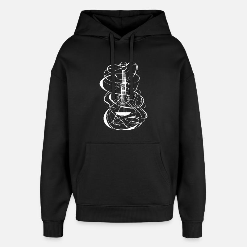 Croquis de ukulélé - Sweat à capuche unisexe Stanley/Stella Oversized - noir