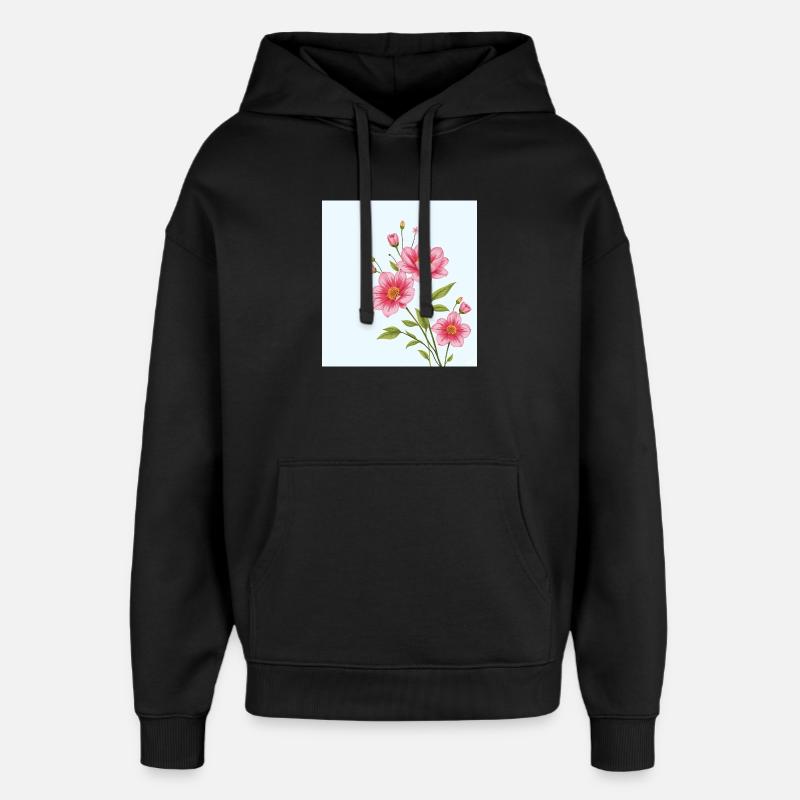 Fleur - Sweat à capuche unisexe Stanley/Stella Oversized - noir