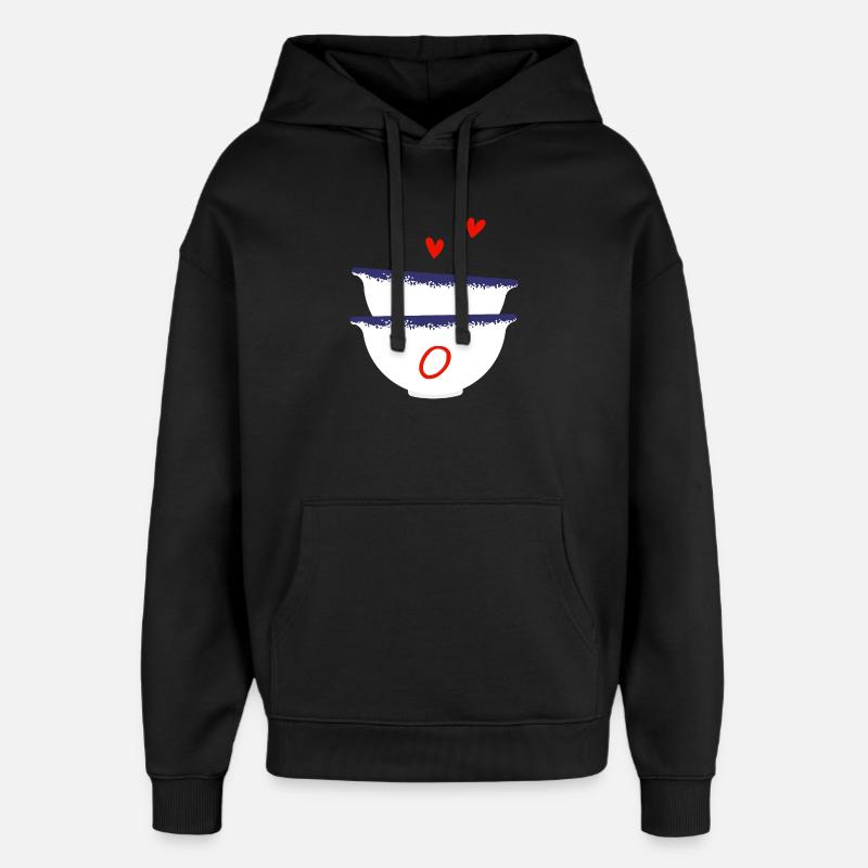 Lettre o bols breton - Sweat à capuche unisexe Stanley/Stella Oversized - noir