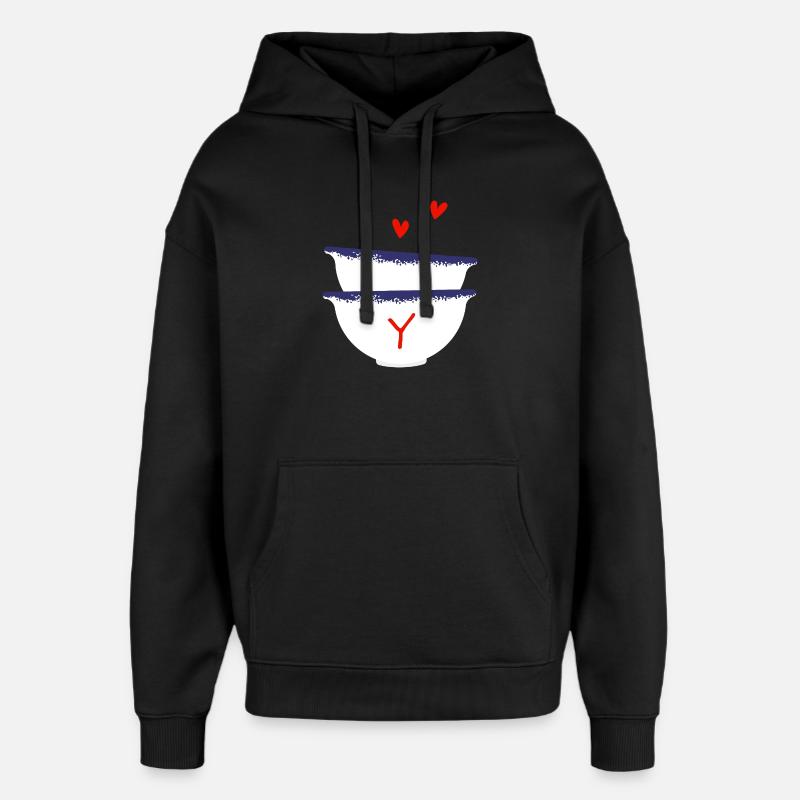 Lettre y bols breton - Sweat à capuche unisexe Stanley/Stella Oversized - noir