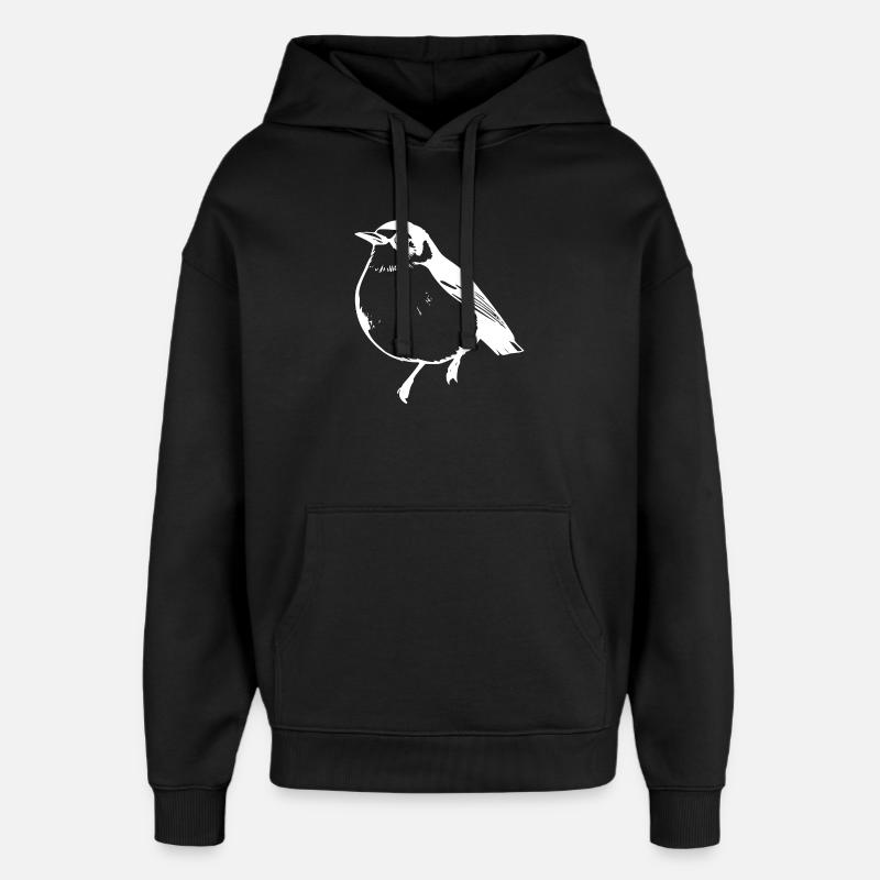 Blanc oiseau - Sweat à capuche unisexe Stanley/Stella Oversized - noir