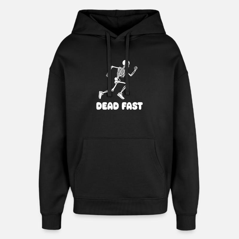 Skeleton Sprint Dead Fast - Oversized Unisex Hoodie by Stanley/Stella - black