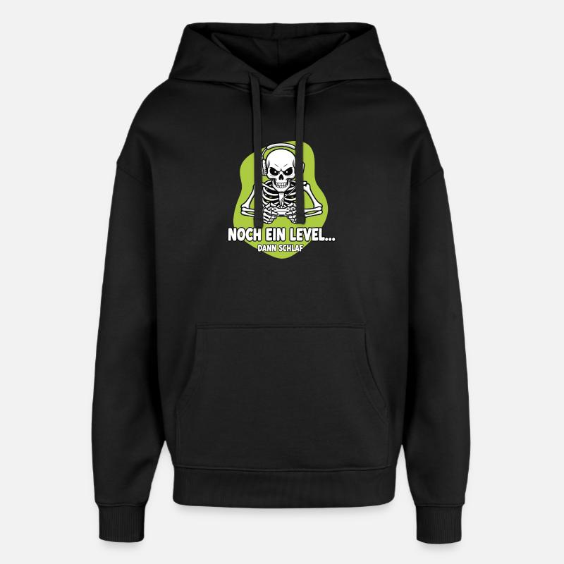 Gamer Skelett Noch Ein Level - Oversized Unisex Hoodie von Stanley/Stella - Schwarz