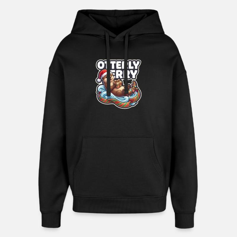 Otterly Merry Weihnachtsotter - Oversized Unisex Hoodie von Stanley/Stella - Schwarz