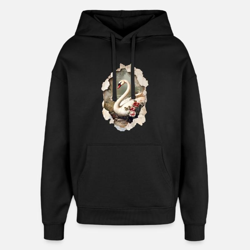 Schwan - Oversized Unisex Hoodie von Stanley/Stella - Schwarz
