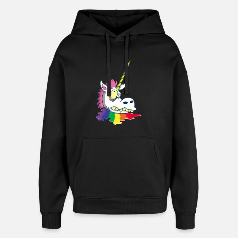 Abgetrennter Kopf eines Einhorns - Oversized Unisex Hoodie von Stanley/Stella - Schwarz