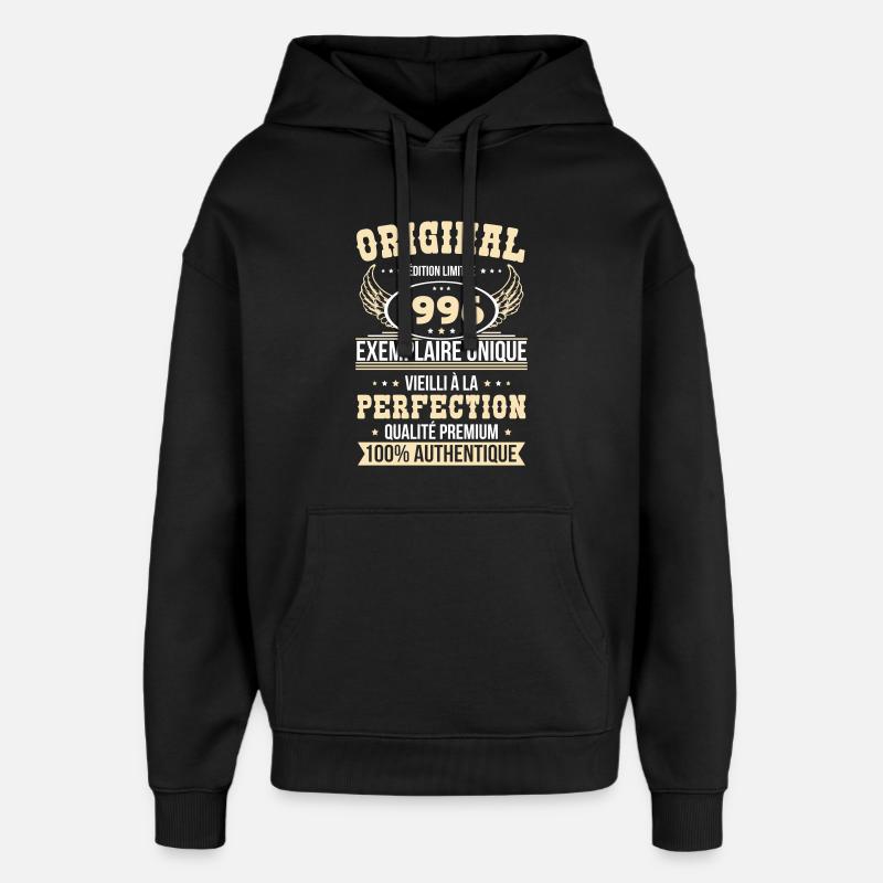 1996 – Exemplaire unique – Qualité premium - Sweat à capuche unisexe Stanley/Stella Oversized - noir