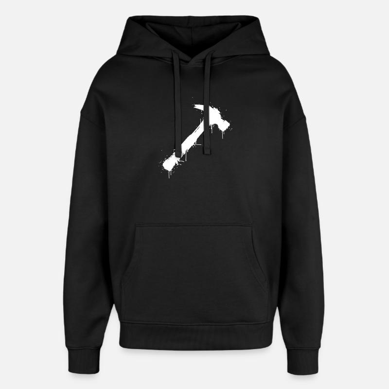Hammer Werkzeug Graffiti Splatter Vektor - Oversized Unisex Hoodie von Stanley/Stella - Schwarz