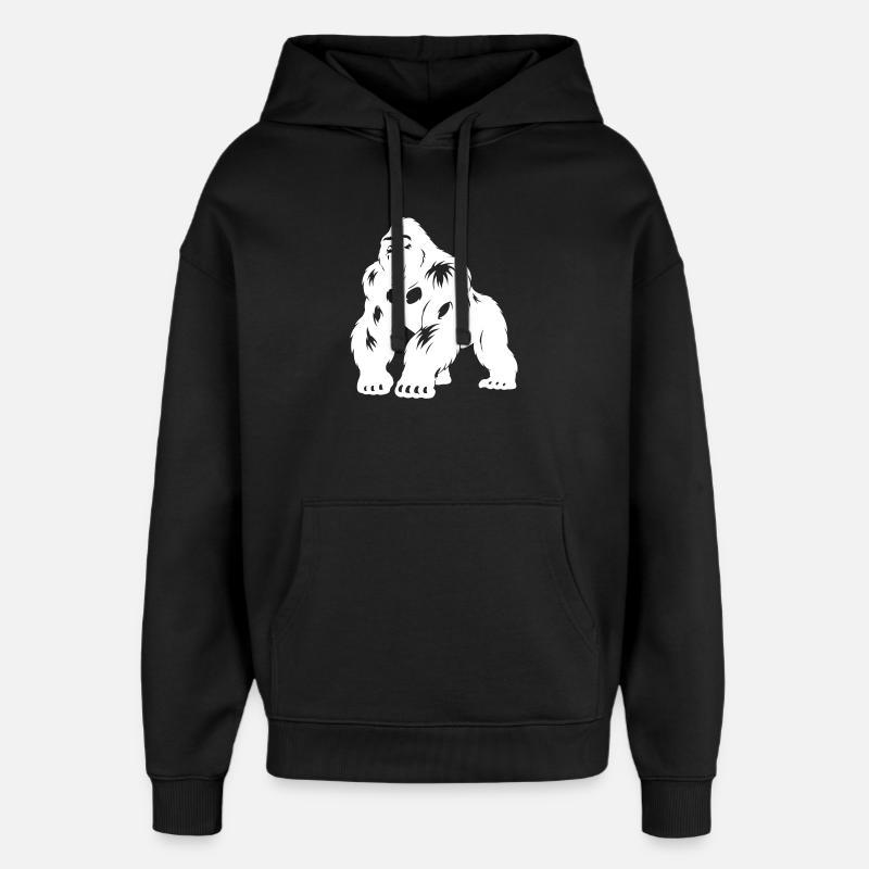 Gorilla Silverback Silhouette - Oversized Unisex Hoodie by Stanley/Stella - black