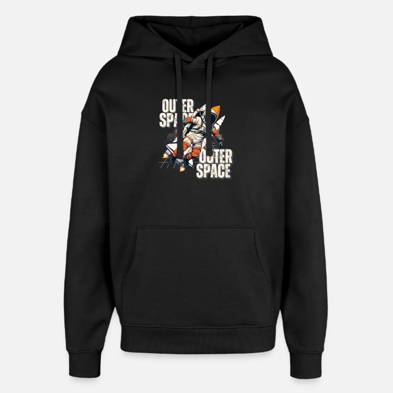 Astronaute en saut de fusée - Sweat à capuche unisexe Stanley/Stella Oversized - noir