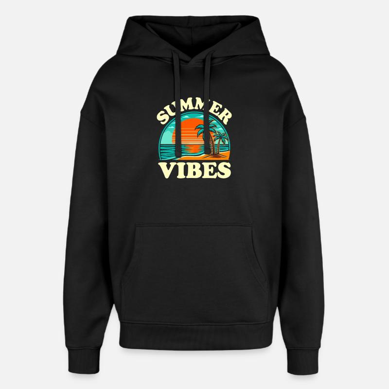 Sommer Vibes Strandsonne - Oversized Unisex Hoodie von Stanley/Stella - Schwarz