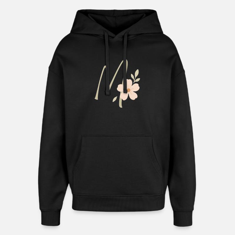 Monogramme M Floral Pastel - Sweat à capuche unisexe Stanley/Stella Oversized - noir