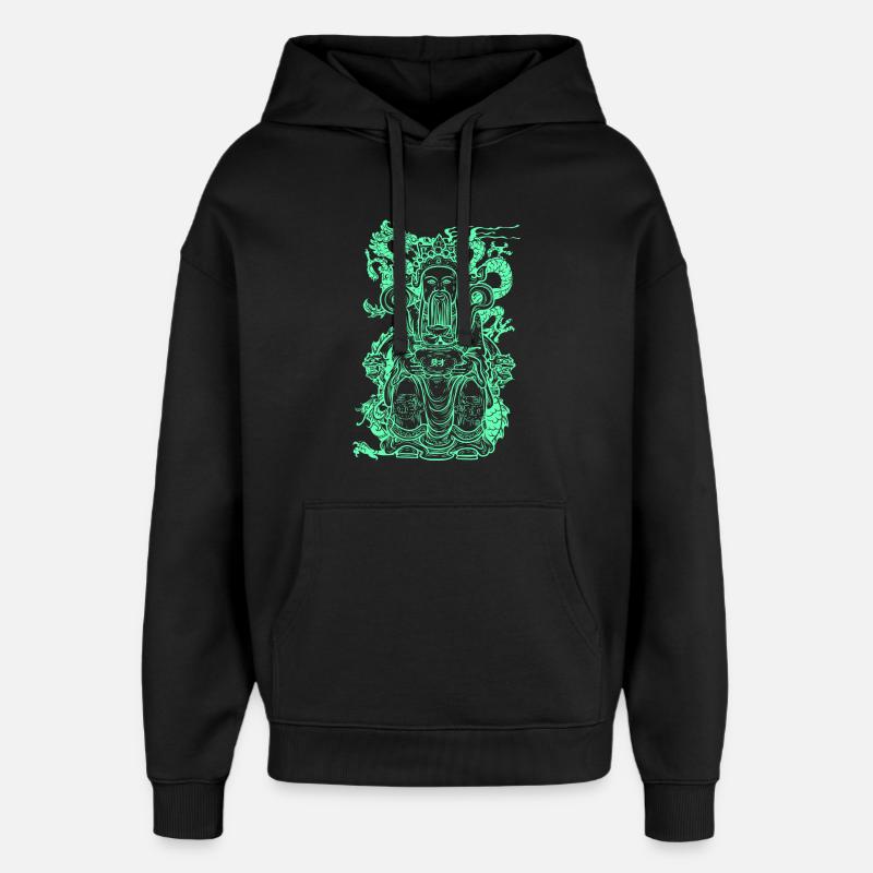 Buddha Figur - Oversized Unisex Hoodie von Stanley/Stella - Schwarz
