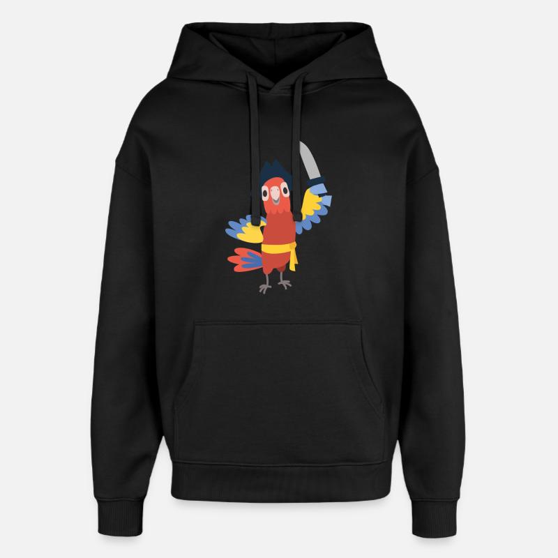 Perroquet - Sweat à capuche unisexe Stanley/Stella Oversized - noir