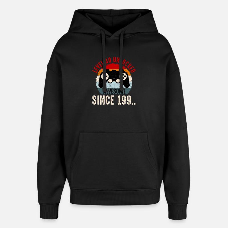 Level-30 Entsperrter Retro-Controller - Oversized Unisex Hoodie von Stanley/Stella - Schwarz