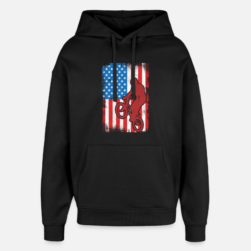 BMX États-Unis - Sweat à capuche unisexe Stanley/Stella Oversized - noir