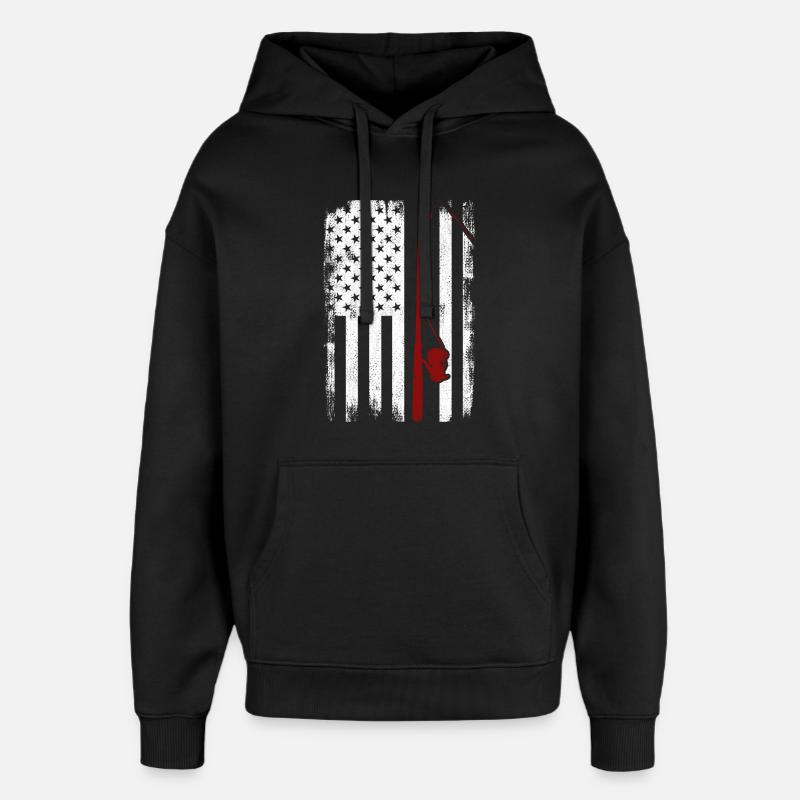 Pêcheur patriote - Sweat à capuche unisexe Stanley/Stella Oversized - noir