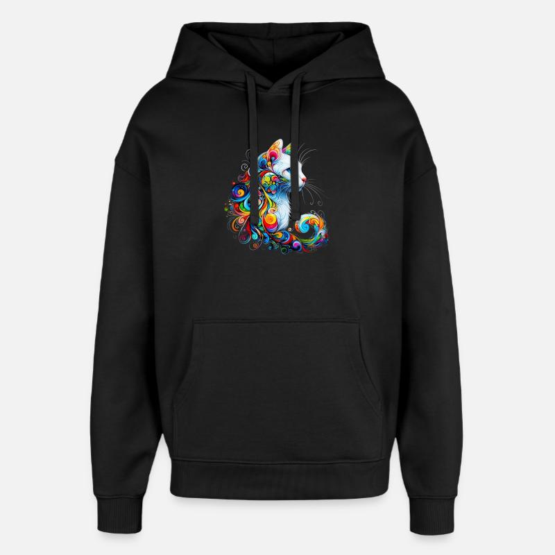 Katze - Oversized Unisex Hoodie von Stanley/Stella - Schwarz