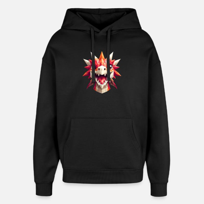 Ein lachender Drache im Polygon-Stil - Oversized Unisex Hoodie von Stanley/Stella - Schwarz
