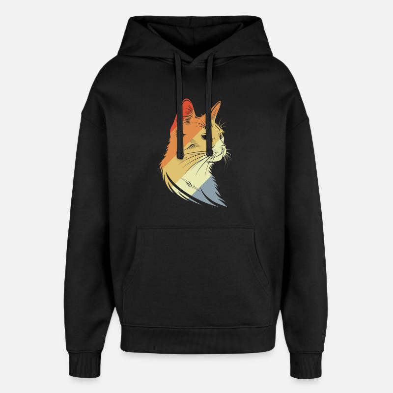 Graphisme Retro Cats - Sweat à capuche unisexe Stanley/Stella Oversized - noir