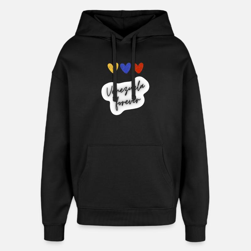 Venezuela pour toujours - Sweat à capuche unisexe Stanley/Stella Oversized - noir