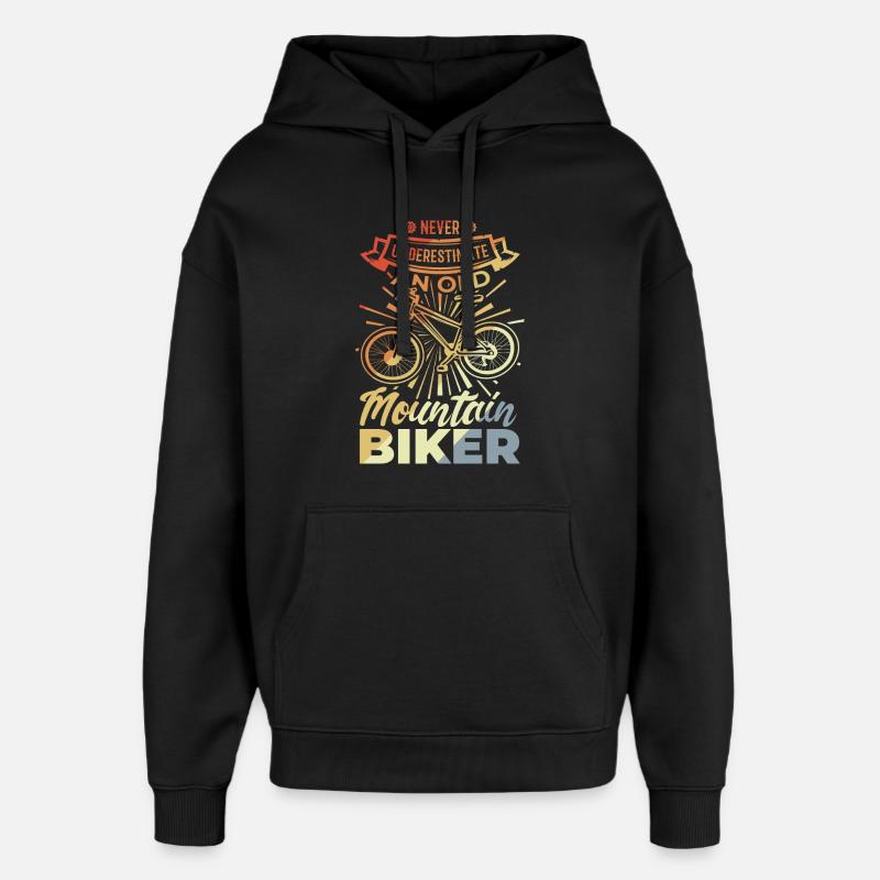 Never Underestimate A Old Mountain Biker - Oversized Unisex Hoodie von Stanley/Stella - Schwarz