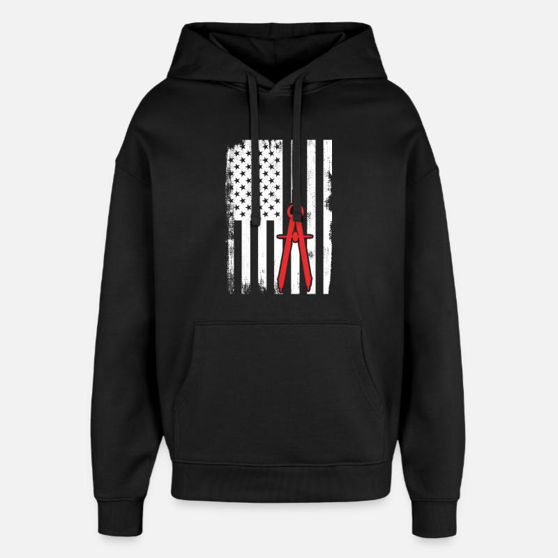 Architecture USA Drapeau - Sweat à capuche unisexe Stanley/Stella Oversized - noir