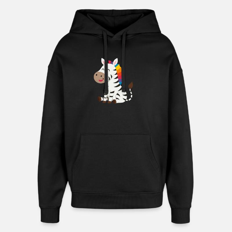 Design zèbre mignon - Sweat à capuche unisexe Stanley/Stella Oversized - noir