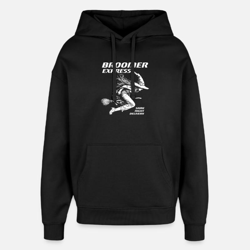 Witch Express White Design - Oversized Unisex Hoodie by Stanley/Stella - black
