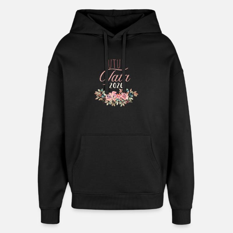 Futur tata 2026 Floral - Sweat à capuche unisexe Stanley/Stella Oversized - noir