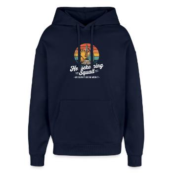Lustiges Putzen Design - Oversized Unisex Hoodie von Stanley/Stella - Navy - Vorne - AI Model Female 172 light (172cm) & AI Model Male 185 light (185cm)