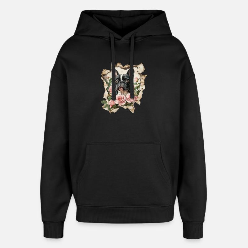 Bouledogue français - Sweat à capuche unisexe Stanley/Stella Oversized - noir