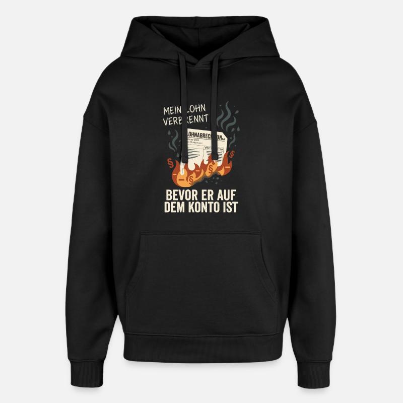 Mon salaire brûle - Sweat à capuche unisexe Stanley/Stella Oversized - noir