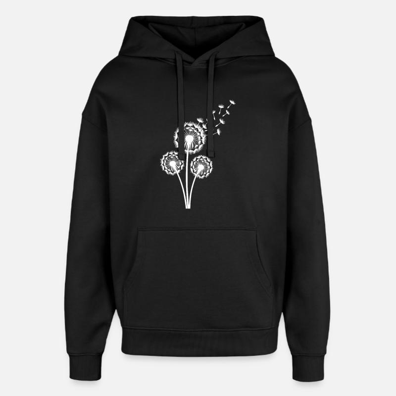 Löwenzahn im Wind Samenflug - Oversized Unisex Hoodie von Stanley/Stella - Schwarz
